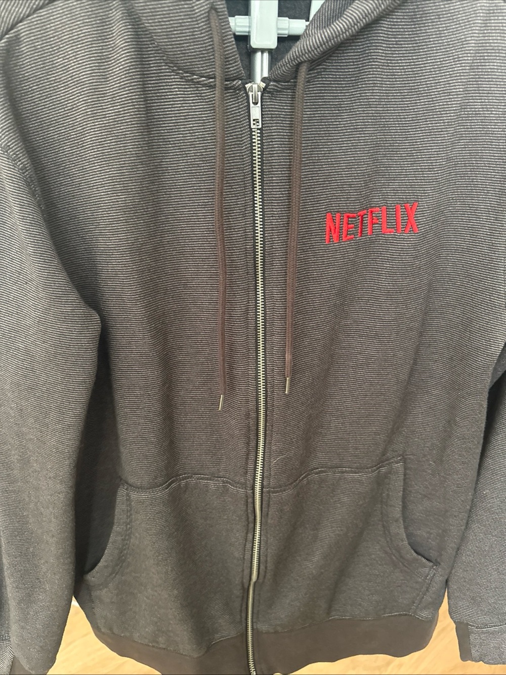 Netflix Brown Hoodie with Red Logo Embroidery